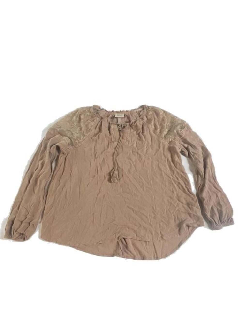 Knox Rose Women's Lace Detail Long Sleeve Blouse Size L